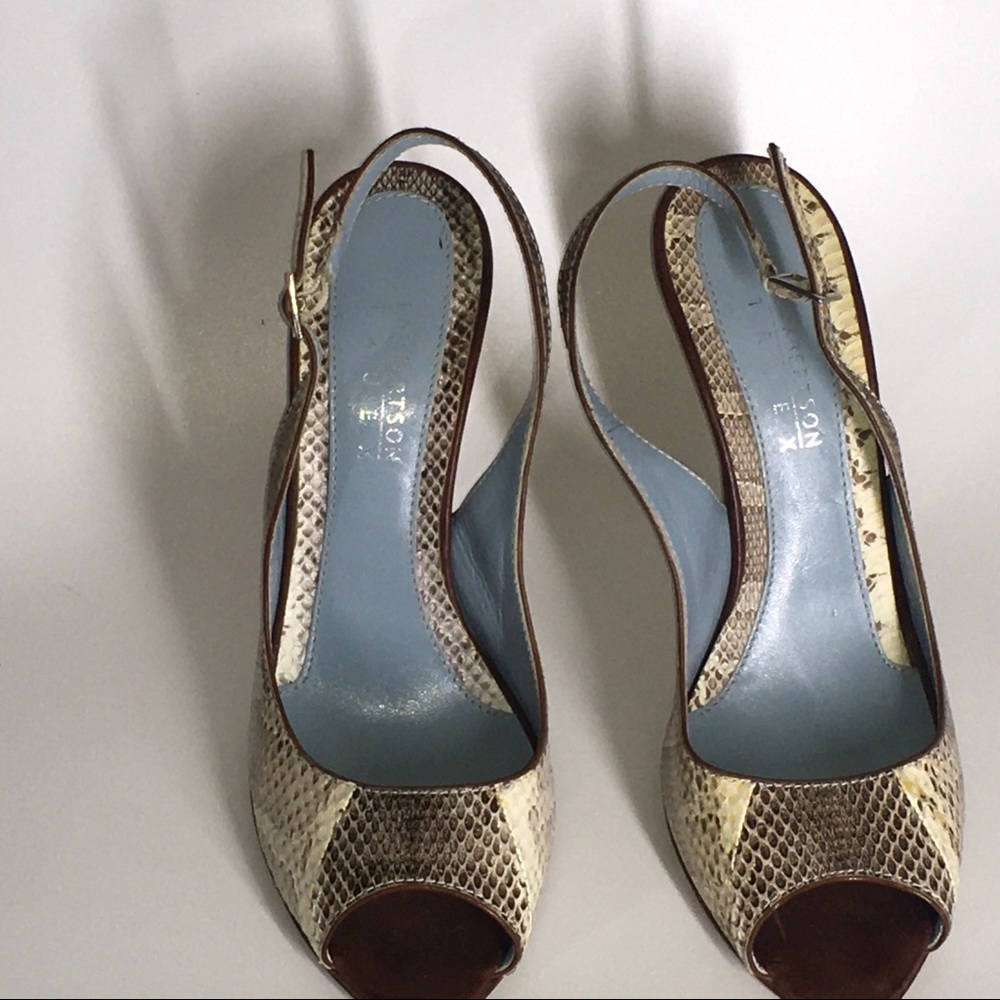 Lamberston Truex Watersnake Peep Toe Heel… - Picture 9 of 15